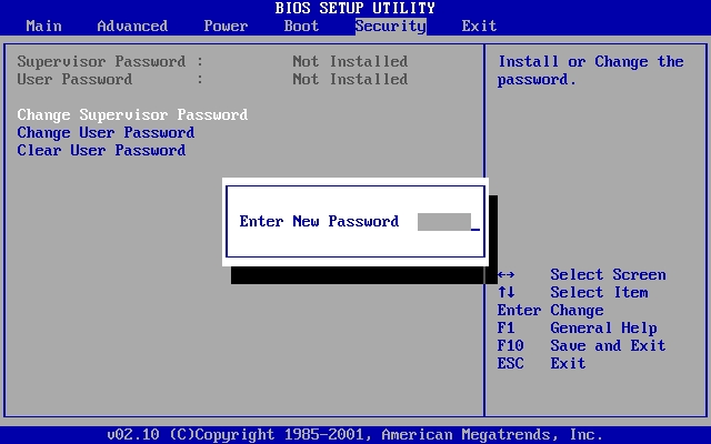 Снятие пароля BIOS ноутбука